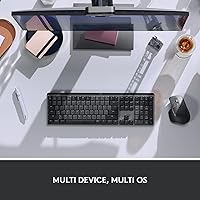 Vista 4 de Teclado Inalámbrico Iluminado Mecánico de Tamaño Completo Logitech MX, Táctil Silencioso, y Paquete de Mouse Inalámbrico Bluetooth de Rendimiento MX