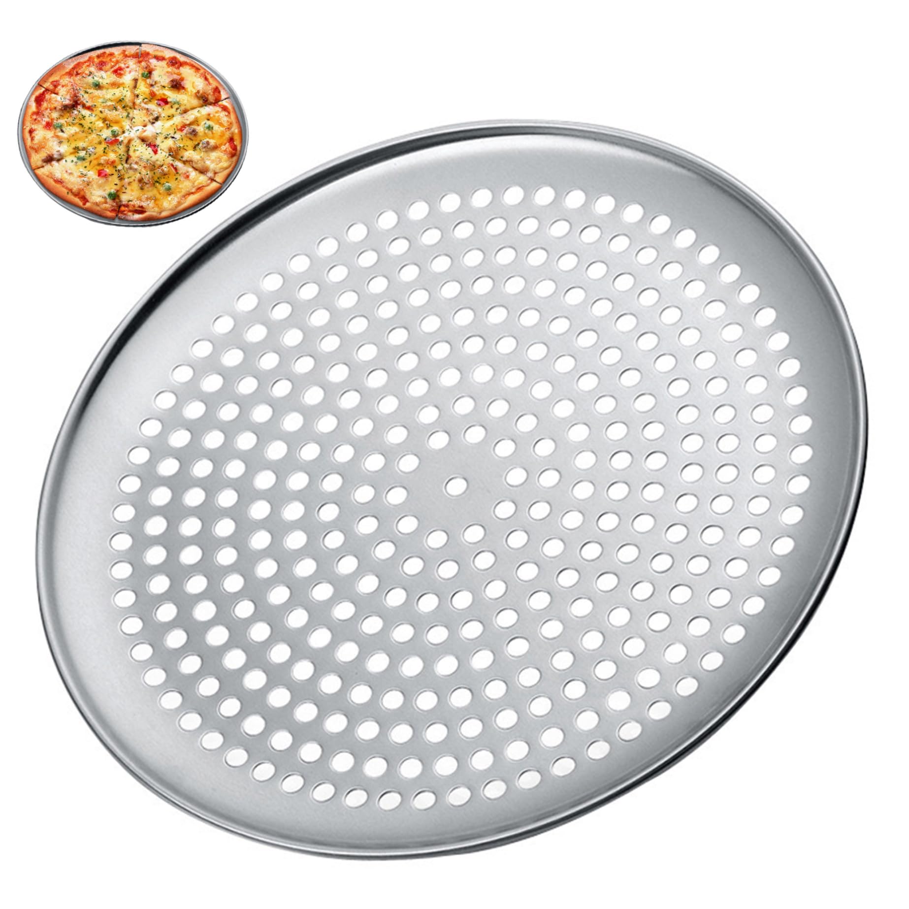 Plat à pizza rond perforé antiadhésif de 16 pouces pour bac légumes de cuisson