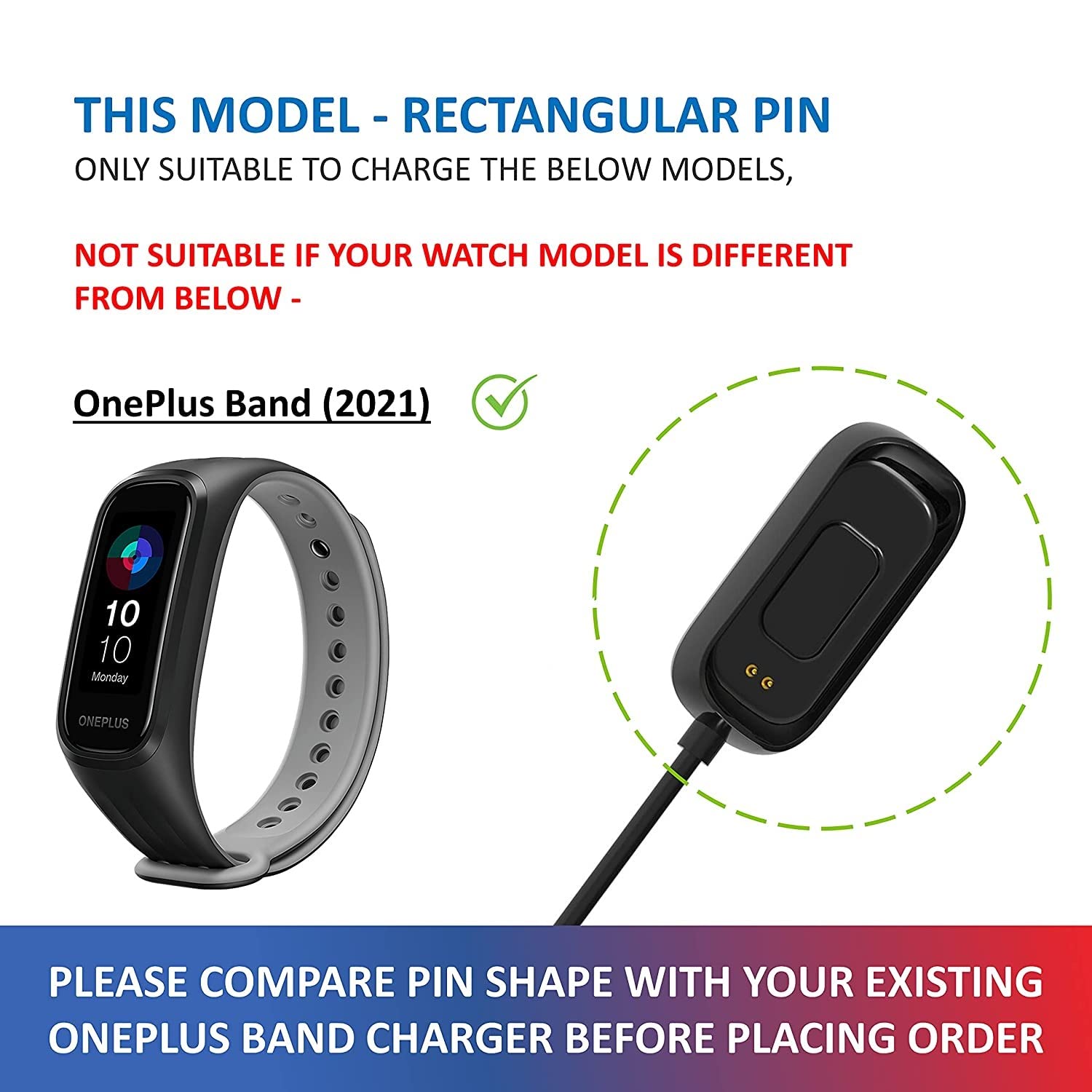 Hdsanvi Usb Charging Cable Charger For Oneplus Band Smart