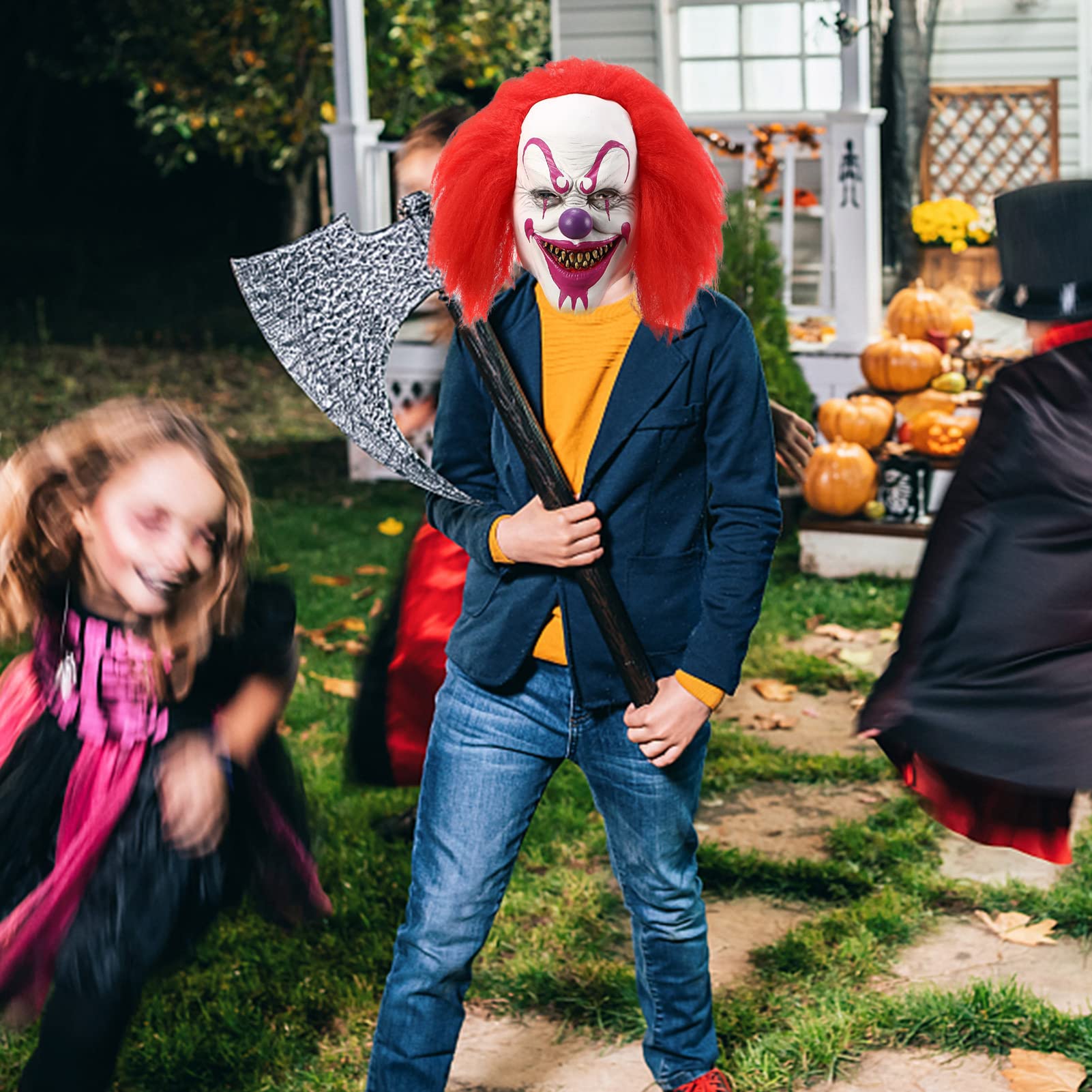 Amazon.co.jp: [SOUFLY] ハロウィンマスク ウィッグヘッドギアマスク