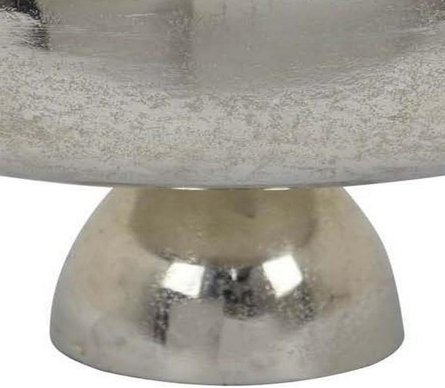 16 Inch Tabletop Decorative Bowl with a Pedestal Footed Base, Silver