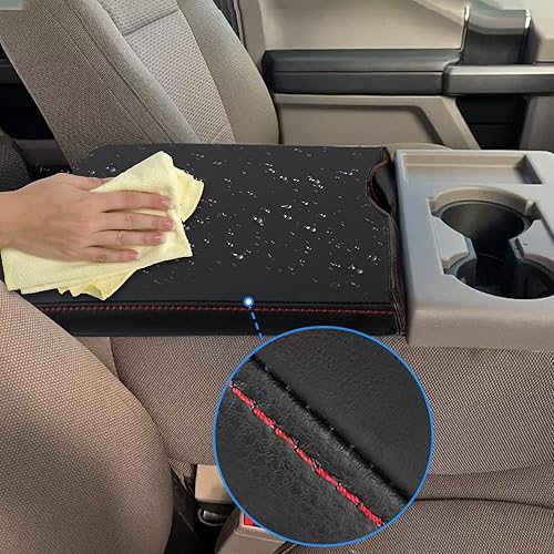 Miniatura 3 de HORRY Funda para reposabrazos de consola central para Ford F150 2015-2022 con asiento de salto 402040, cuero de microfibra, antiarañazos, protector