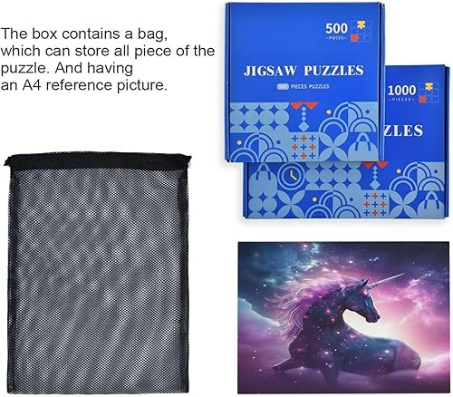 Miniatura 7 de xigua Rompecabezas de unicornio Galaxy de 1000 piezas, rompecabezas de madera para juegos familiares, adecuado para adolescentes y adultos