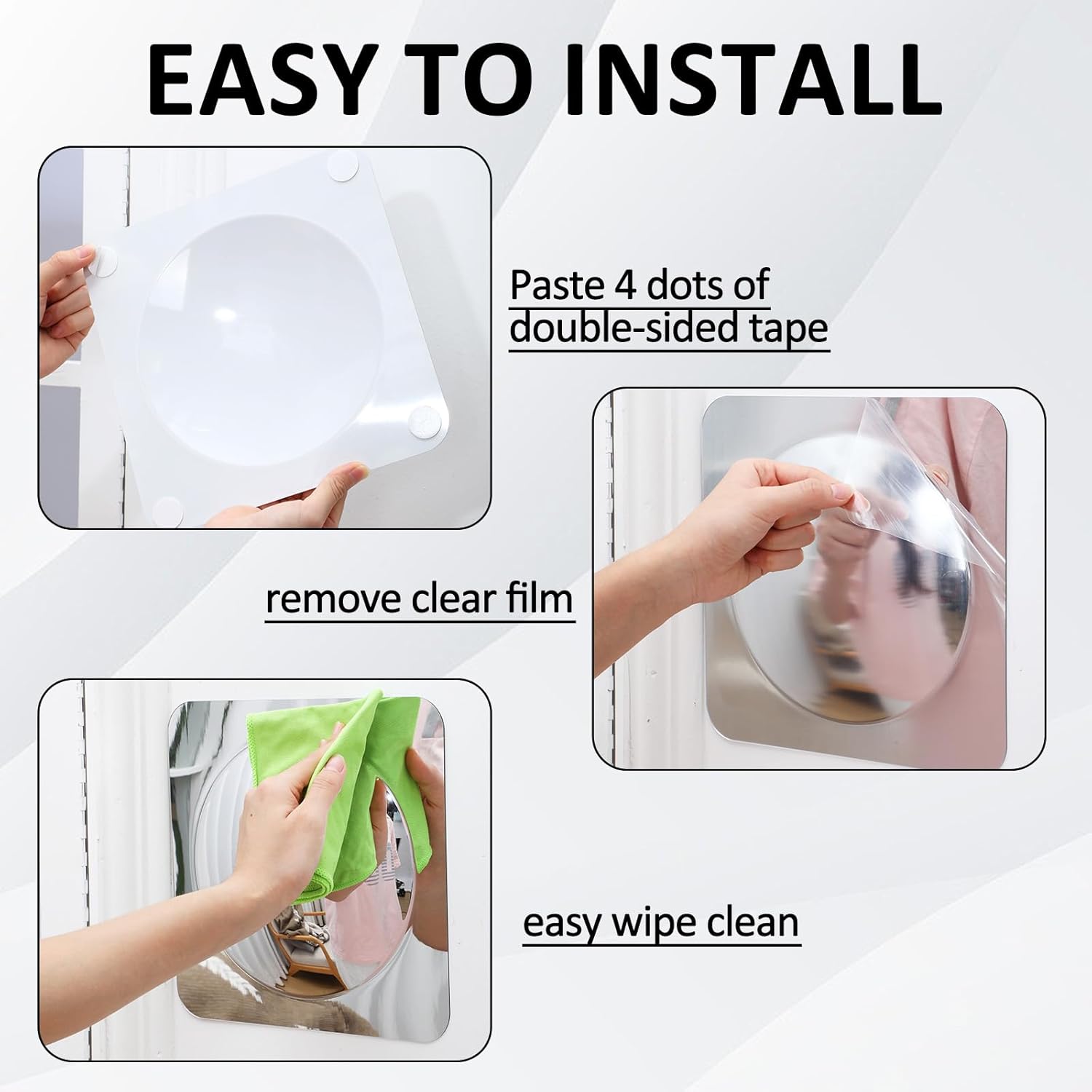 Handepo 16 Pack Sensory Bubble Wall Mirror 10" Interactive Acrylic Mirrors for Wall Decor Sensory Toddler Mirror Toys for Kids Classroom Home Visual Tactile Stimulate Cognitive