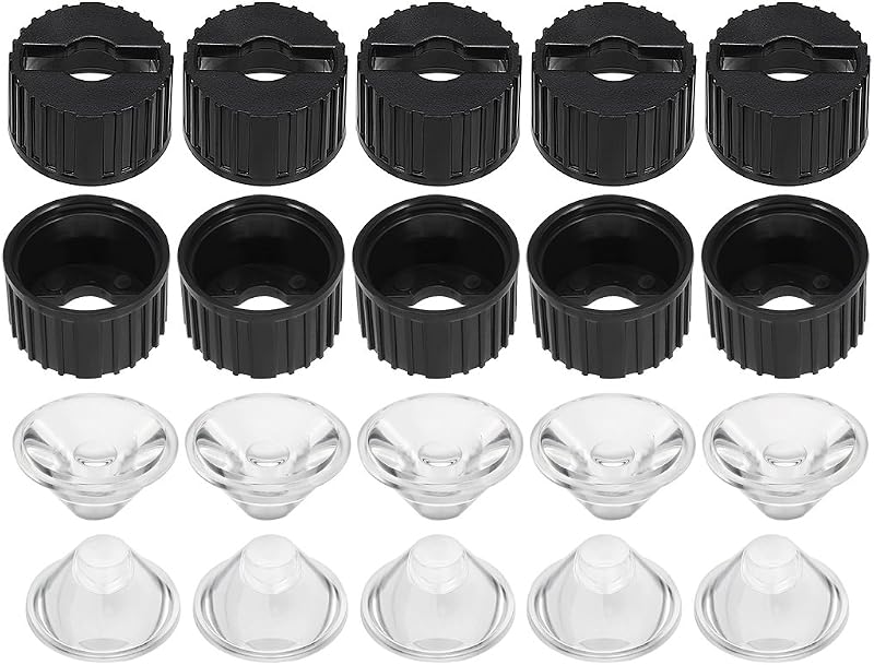 Lente óptica LED uxcell 45° com suporte preto para LED de 1 W e 3 W – 10 conjuntos