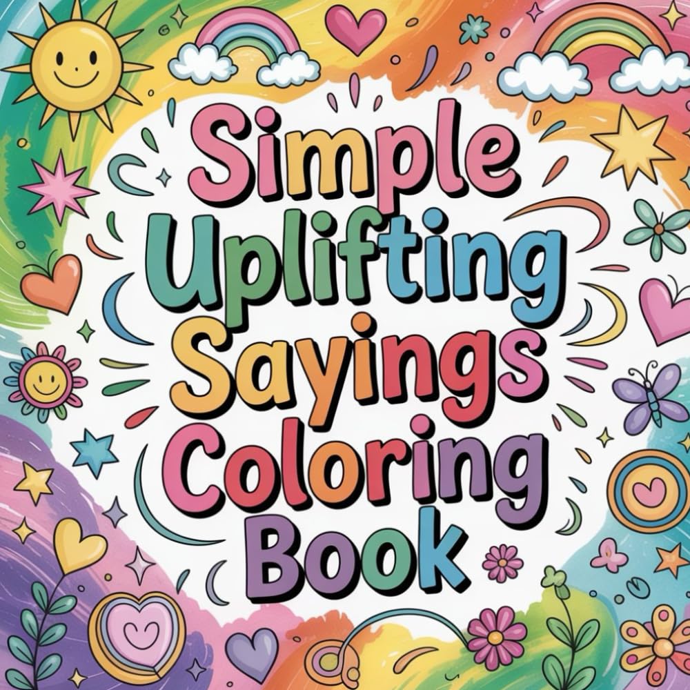 Simple Uplifting Sayings Coloring book: cute coloring book for kids, coloring book for adults, kawaii coloring book, Coloring Book for Adults and ... positive affirmations, uplifting sayings