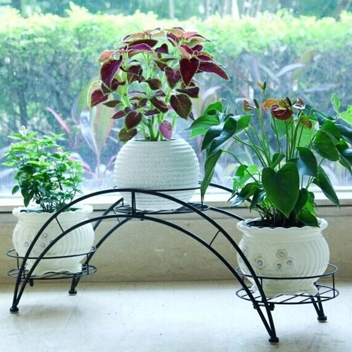 Amazon.co.jp: [GZGZ] 『ワイヤーアーチ型花台 3ポット用 80*25*31cm