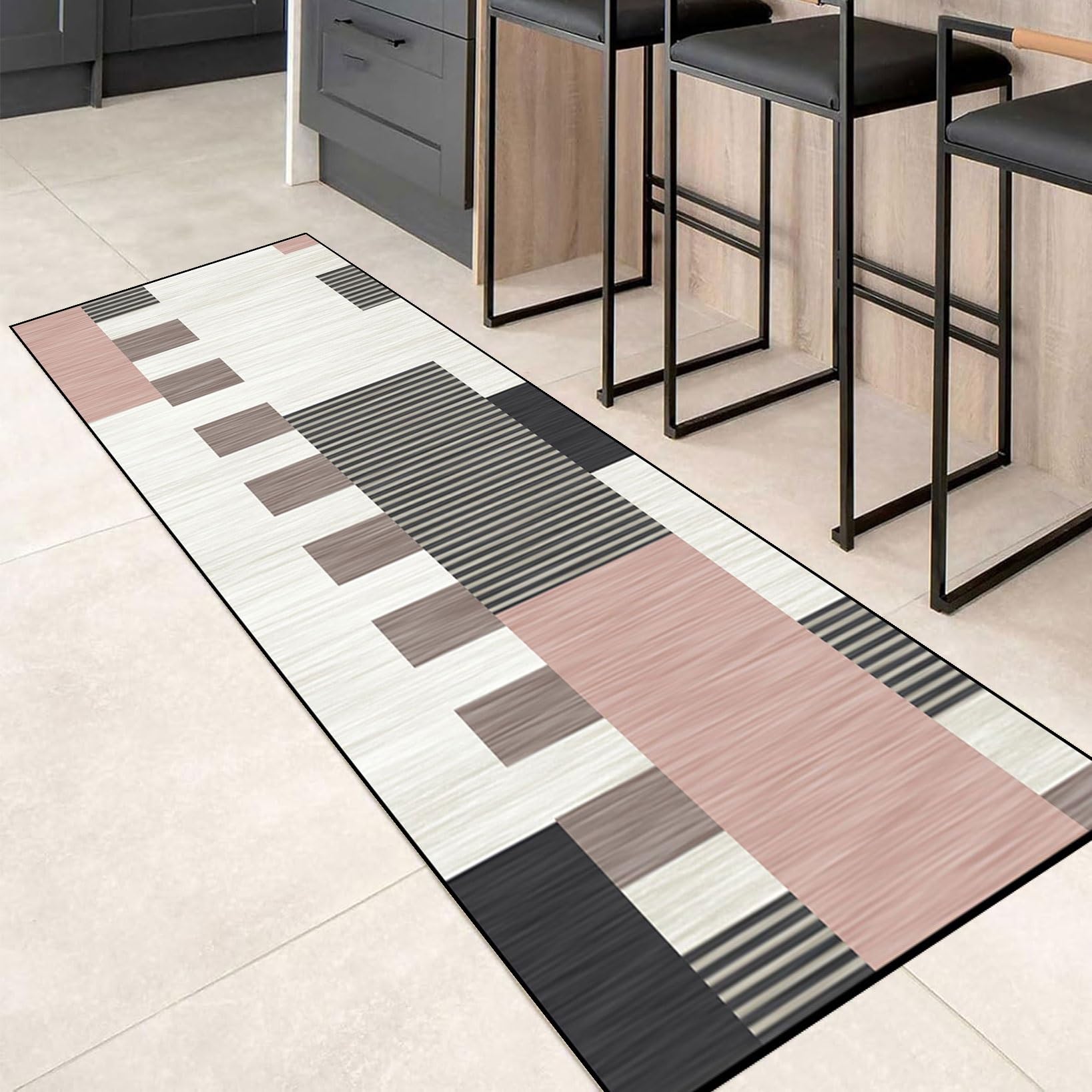 Alfombra de pasillo antideslizante y lavable contra manchas en la cocina