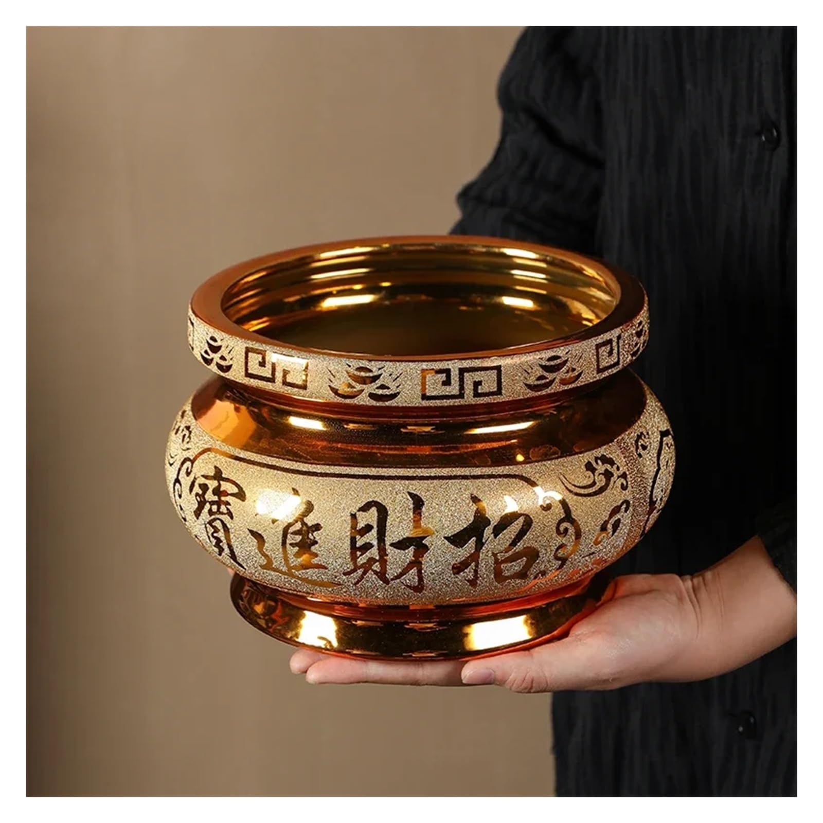 Porta Incienso Quemador de Incienso de cerámica Quemador de Incienso de salón ancestral del hogar Utensilios de Buda Decoración Artesanal Zen Feng Shui Dormitorio salón despacho(A4 9inches)