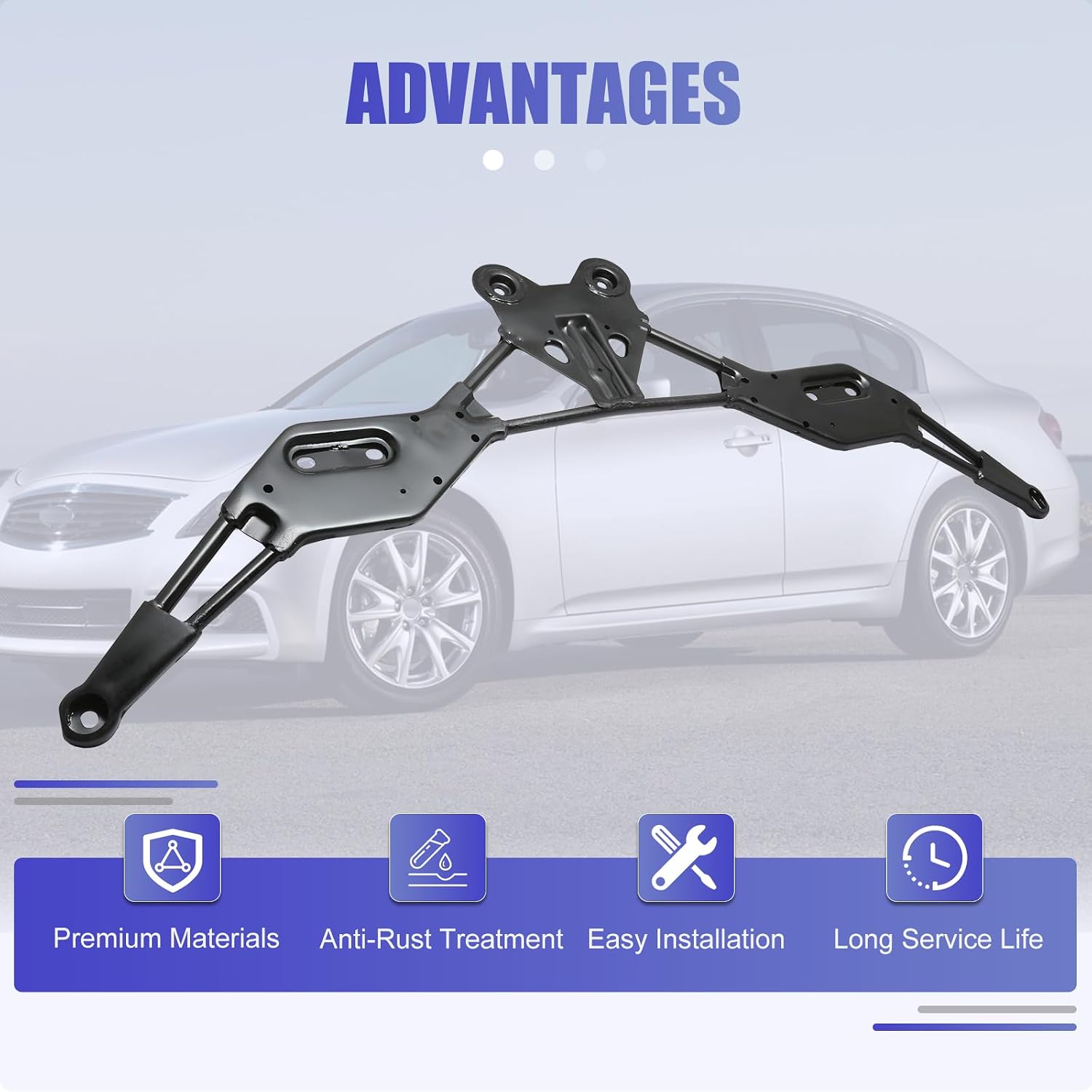 PENSUN Front Crossmember Brace Bracket Compatible with Infiniti G37 M35 M45 2006-2013, Replacement for OE# 544B2-EG300 544B2EG300 - Durable Steel Construction, Upgraded Front Suspension Frame Support