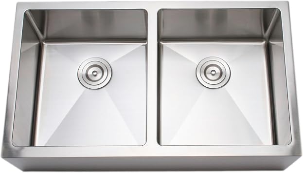 Wells CSU3319-99-AP Kitchen Sink, 33" 50/50, Stainless Steel