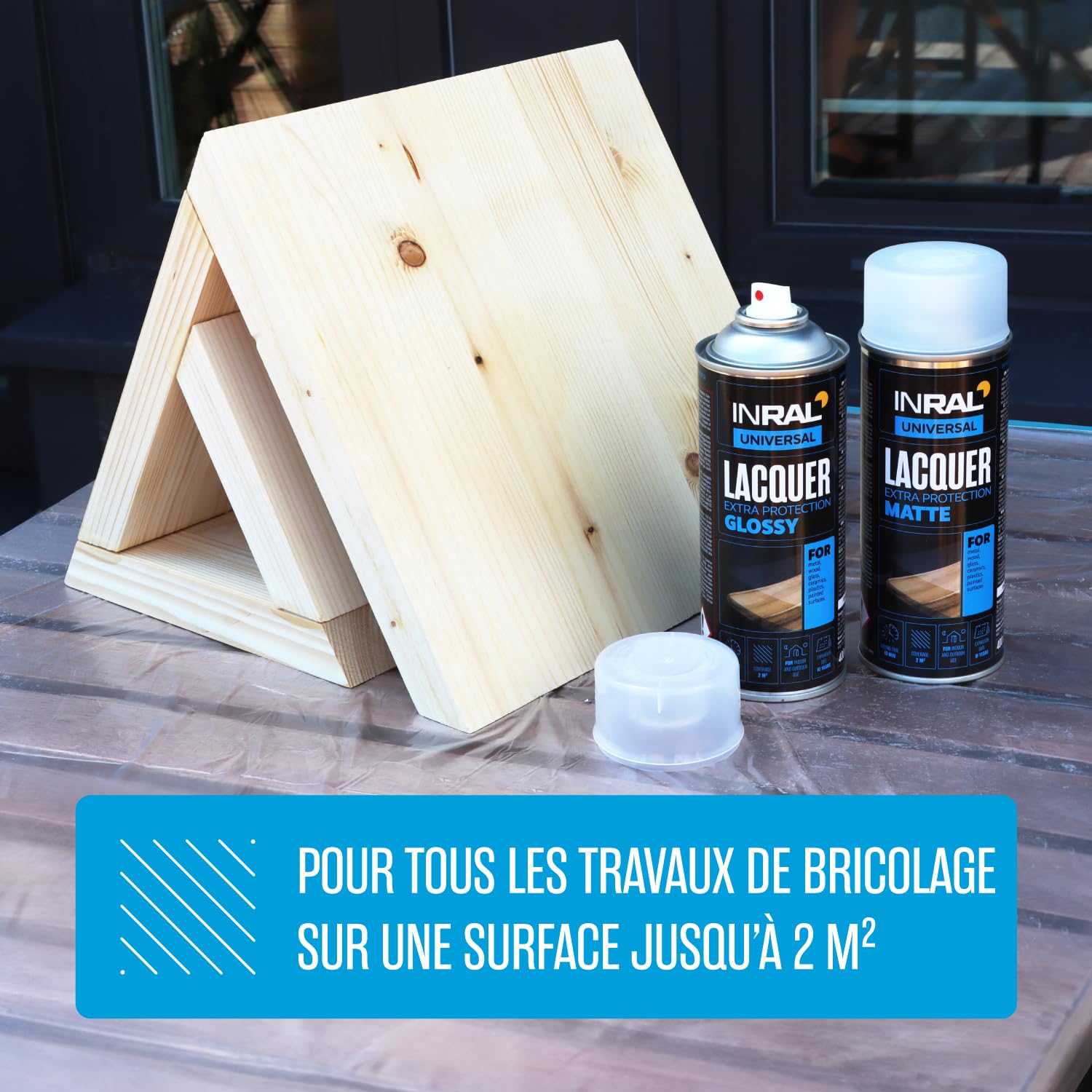 Vernis acrylique en spray transparent satiné résistant à l'eau chaleur rayures UV