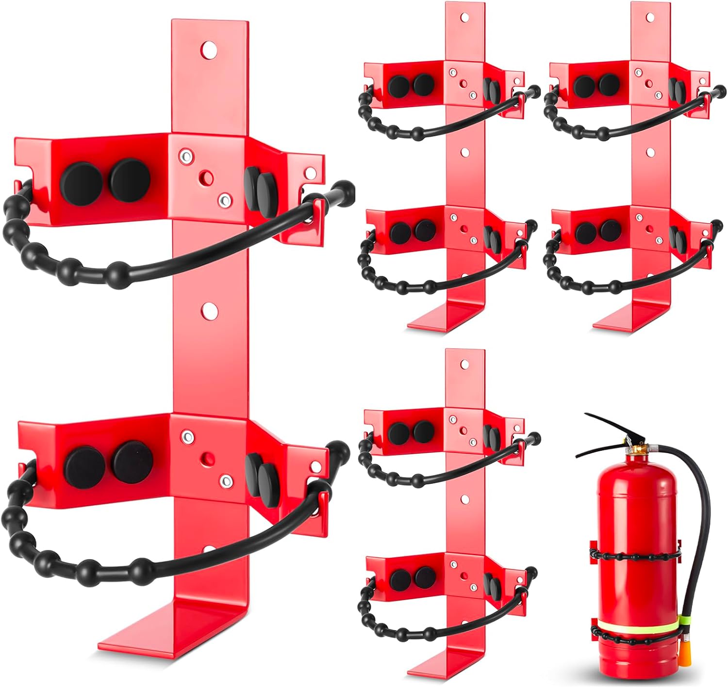 RattanView 2 Pcs Fire Extinguisher Mount Bracket Adjustable, Supports up to 2.5 and 5lb, Heavy-Duty and Easy Installation, Ideal for Home, Truck, RV, Boat, Commercial Use, Secure and Durable Holder
