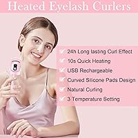 Vista 4 de Hicdaw Rizador de pestañas calentado, rizador de pestañas eléctrico con peine recargable por USB, rizador de pestañas de calentamiento rápido