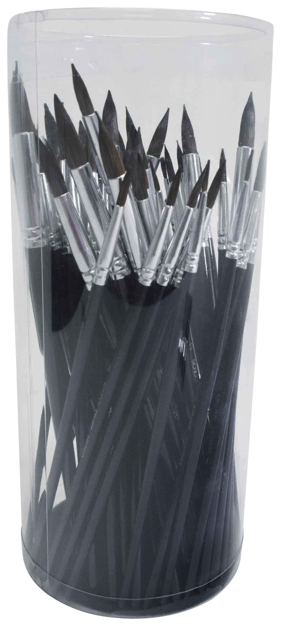 School Smart Round Synthetic Watercolor Paint Brushes for School and Arts and Crafts Use, Assorted Sizes, Bulk Set of 72