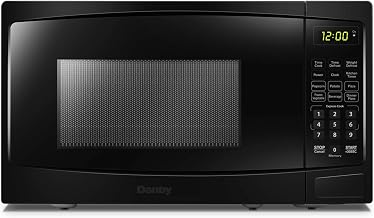 Danby DBMW0720BBB 700 Watts 0.7 Cu.Ft. Countertop Microwave with Push Button Door| 10 Power Levels, 6 Cooking Programs| Auto Defrost and Child Lock