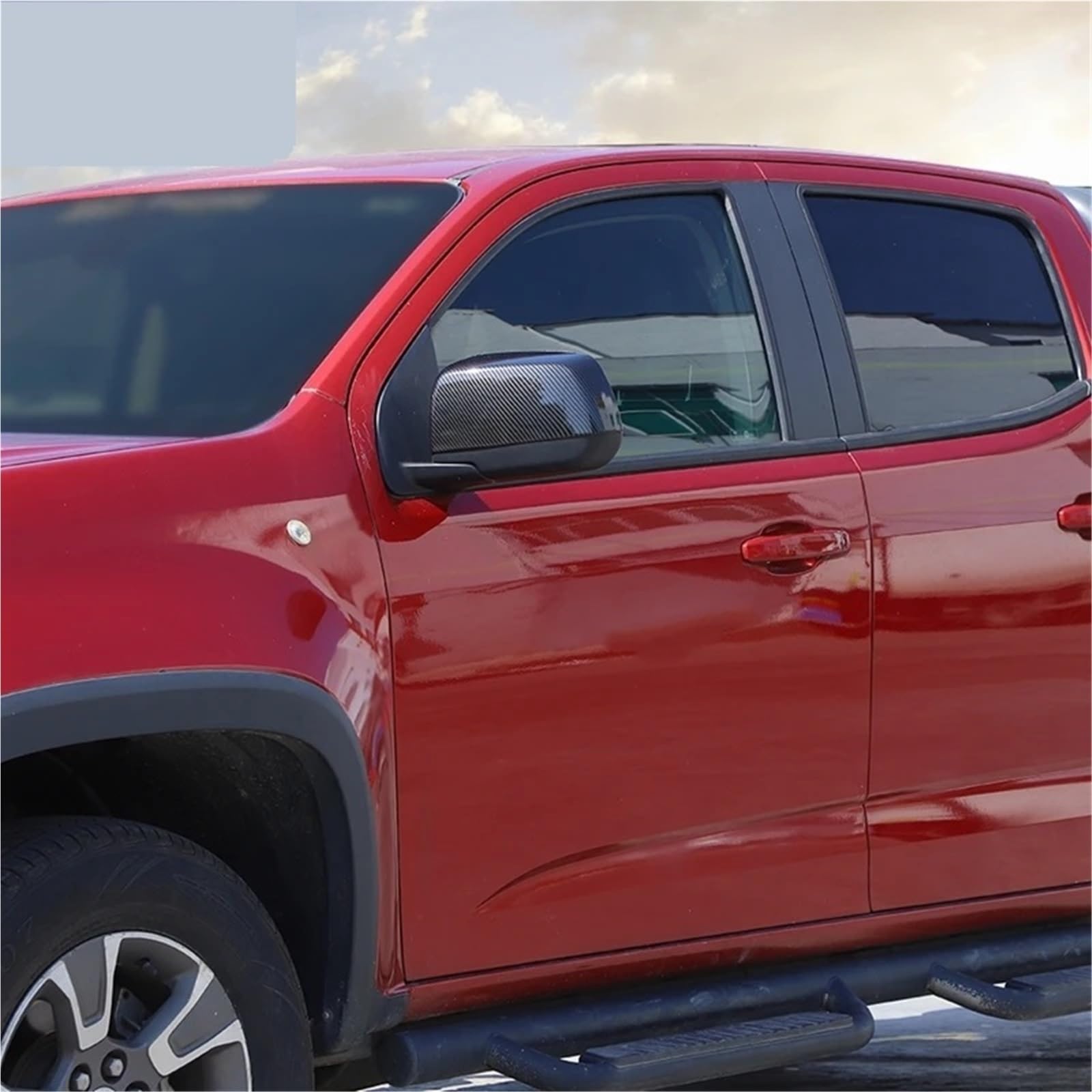 Rückspiegel Abdeckung Für Chevrolet Für Colorado Für Canyon | 2014-2022 Carbon Grain Auto Rückspiegel Dekoration Shell Cover(Chrome)