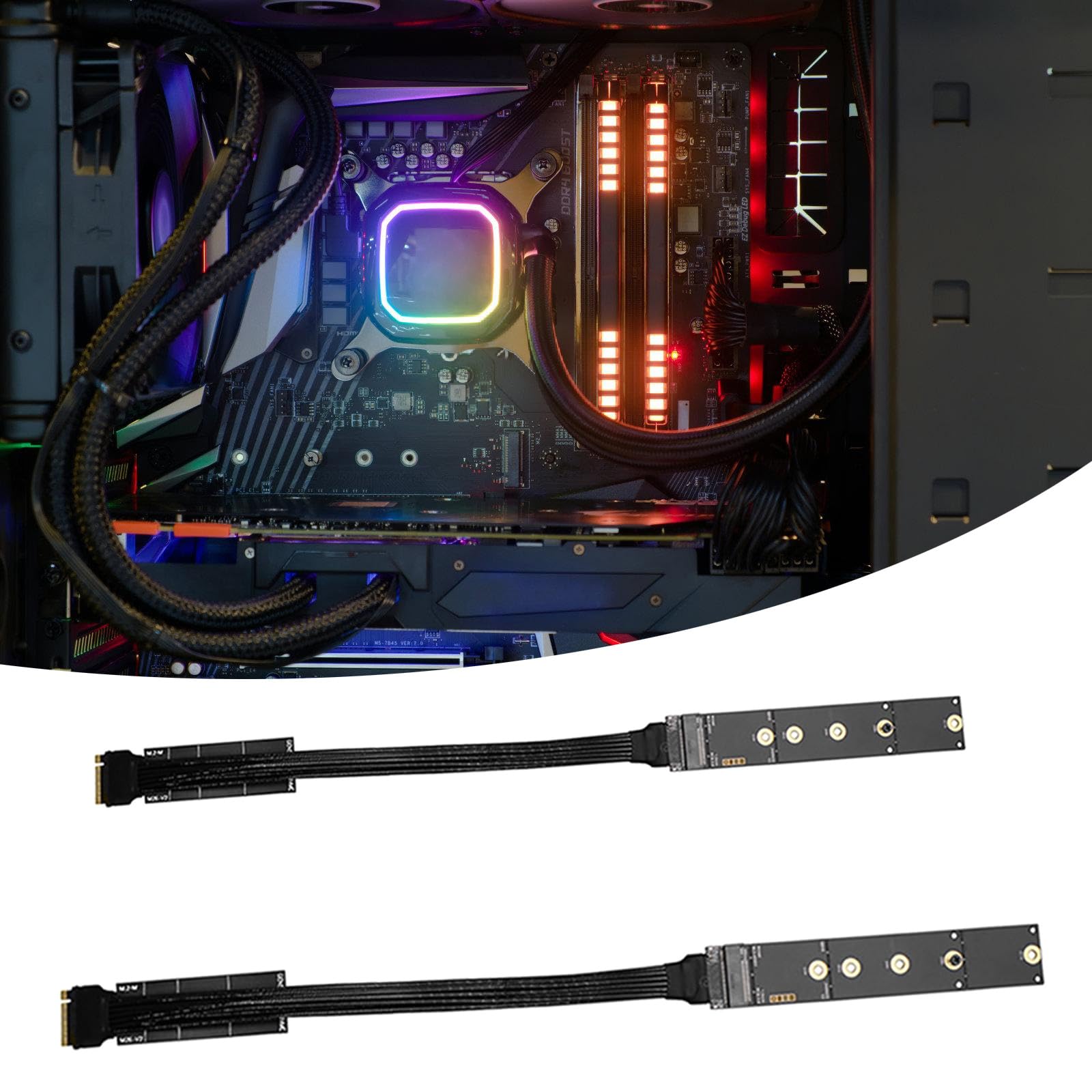 Mkey Cavo di prolunga per NVMe PCIe5.0 Gen5 per 2280 22110 HDD Flessibile Doppio Strato Schermato Mkey Extension