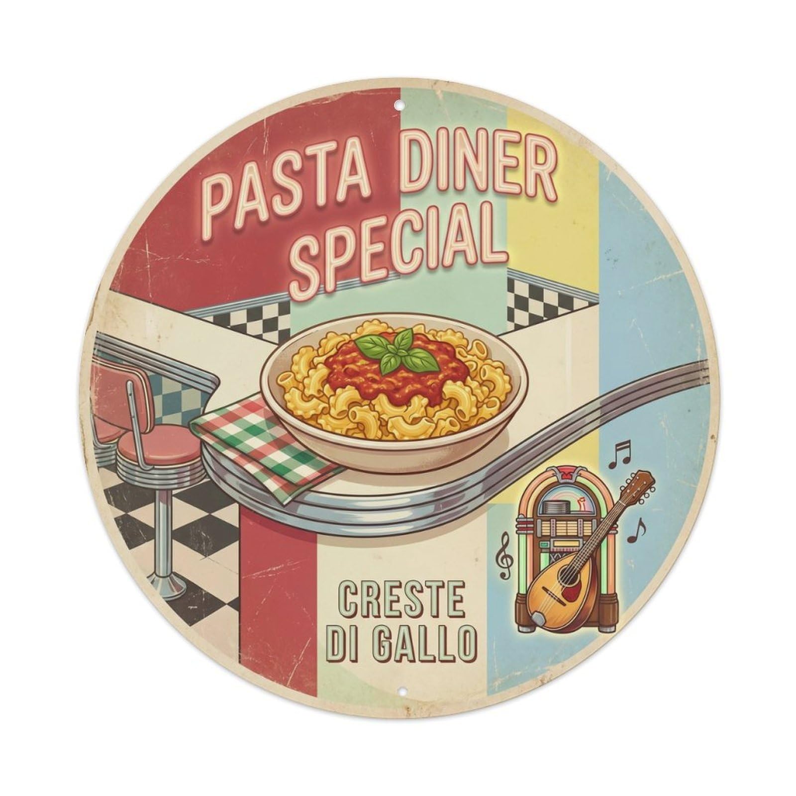 Restaurant Pasta Classic Italian Cuisine Metal Tin Sign