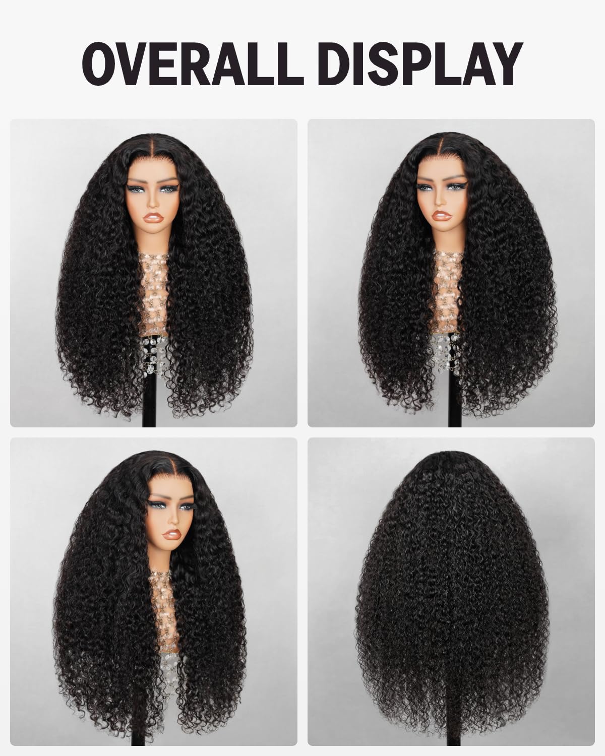 Glueless Curly Human Hair Wig 6x5 HD Lace Closure Wigs Human Hair Deep Wave Lace Front Glueless Wigs Pre Plucked Pre Cut Pre Bleached Wig 20 Inch