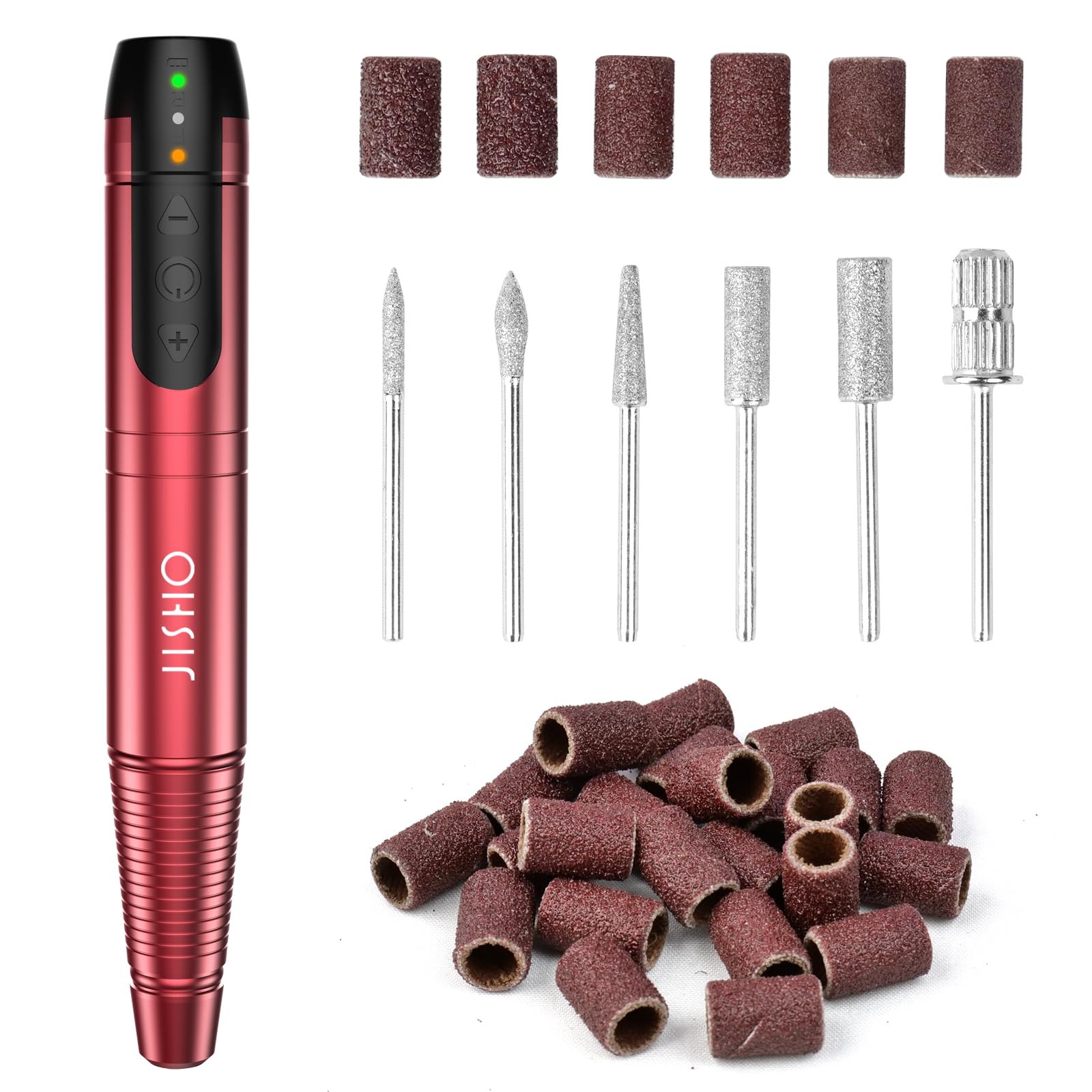 Electric Nail Drill Machine, Cordless Portable with Max 15000 RPM, USB-C Charging, Lightweight Design, Professional Nail Drill Perfect Gift for Nail Enthusiasts (Red)