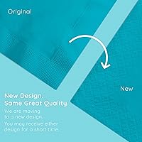 Vista 5 de Creative Converting Servilletas sólidas azul Bermuda de 2 capas para bebidas - 50 piezas