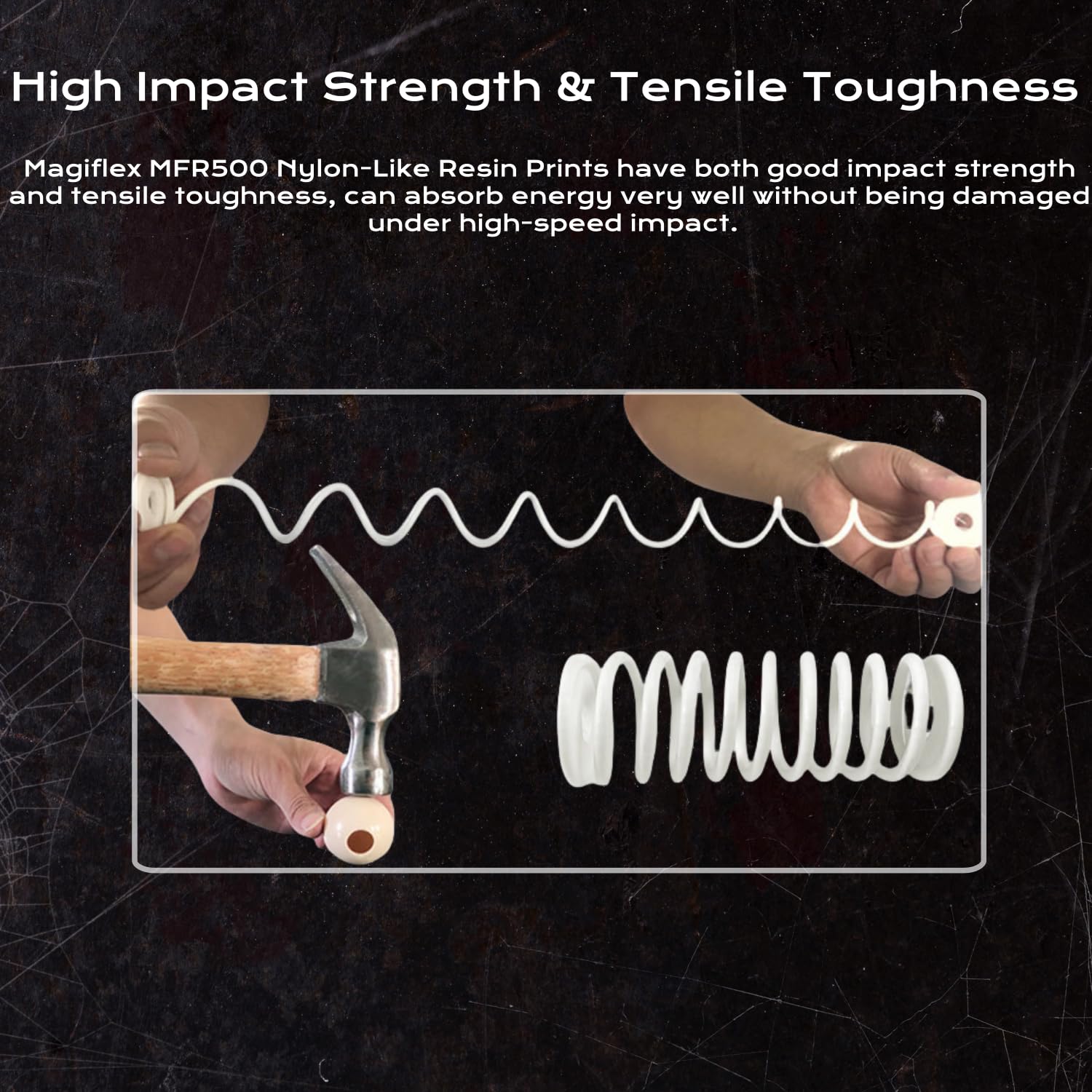 Tough Resin, Upgraded Nylon-Like 3D Printer Resin, 405nm SLA Fast UV-Curing Resin, High Precision & Rapid Photopolymer for 8K Capable LCD/DLP/SLA 3D Printing (1000g） (Grey)