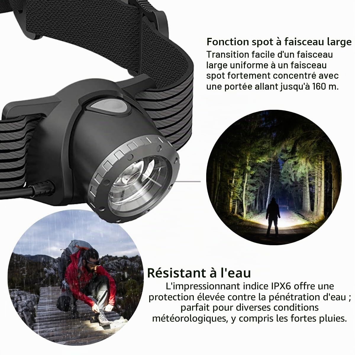 Ledlenser H7 SE Lampe frontale LED, 300lm, Piles AAA, IP54, 30h d'autonomie | Option rechargeable, mise au point réglable, IP54, mode Strobe, étui de ceinture, pour le camping, la randonnée, le travail