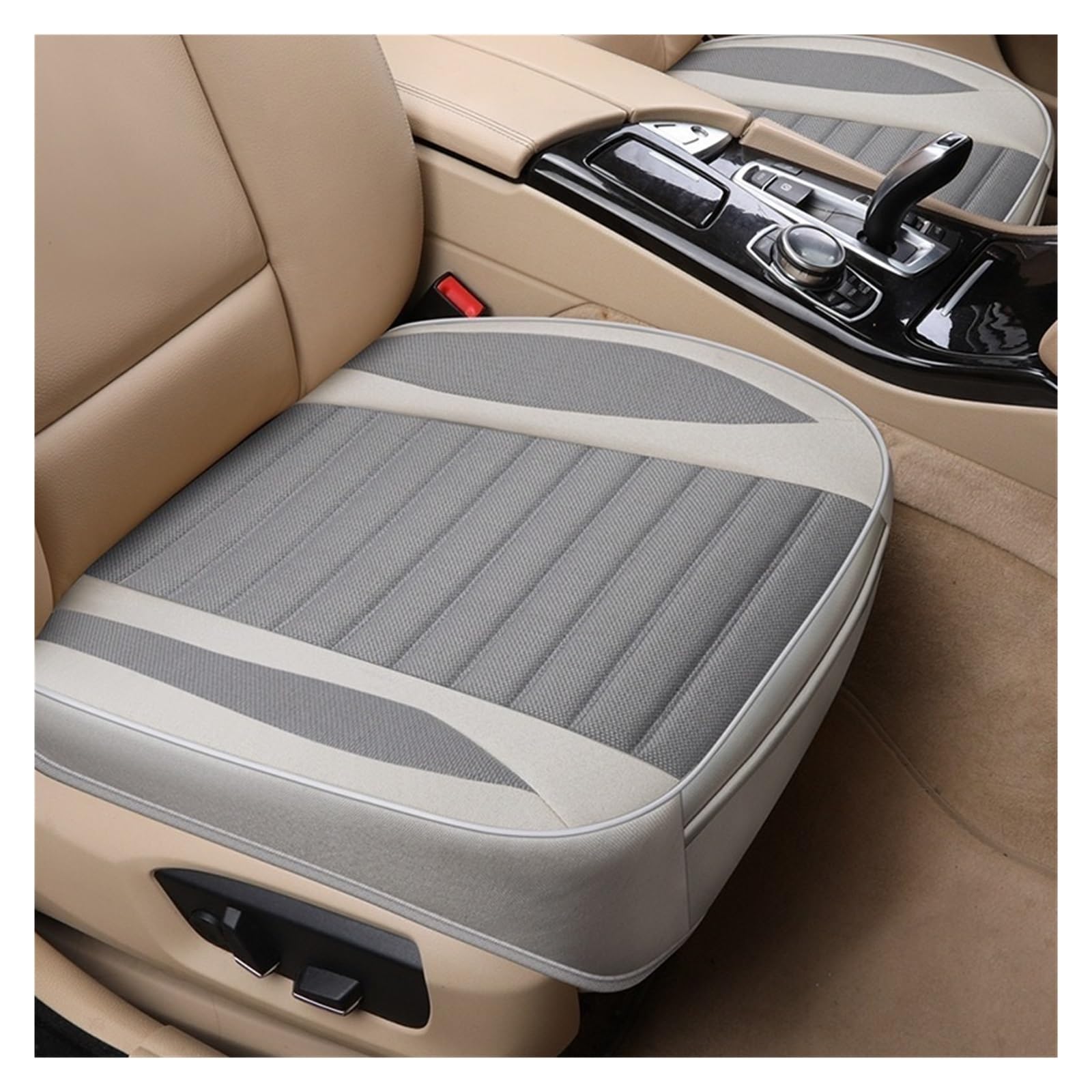 EDXNCVVM Car Chair Cover Flax Cushion Seasons Universal Breathable For Most Four-Door Sedan&SUV Car Chair Protection(Grey)