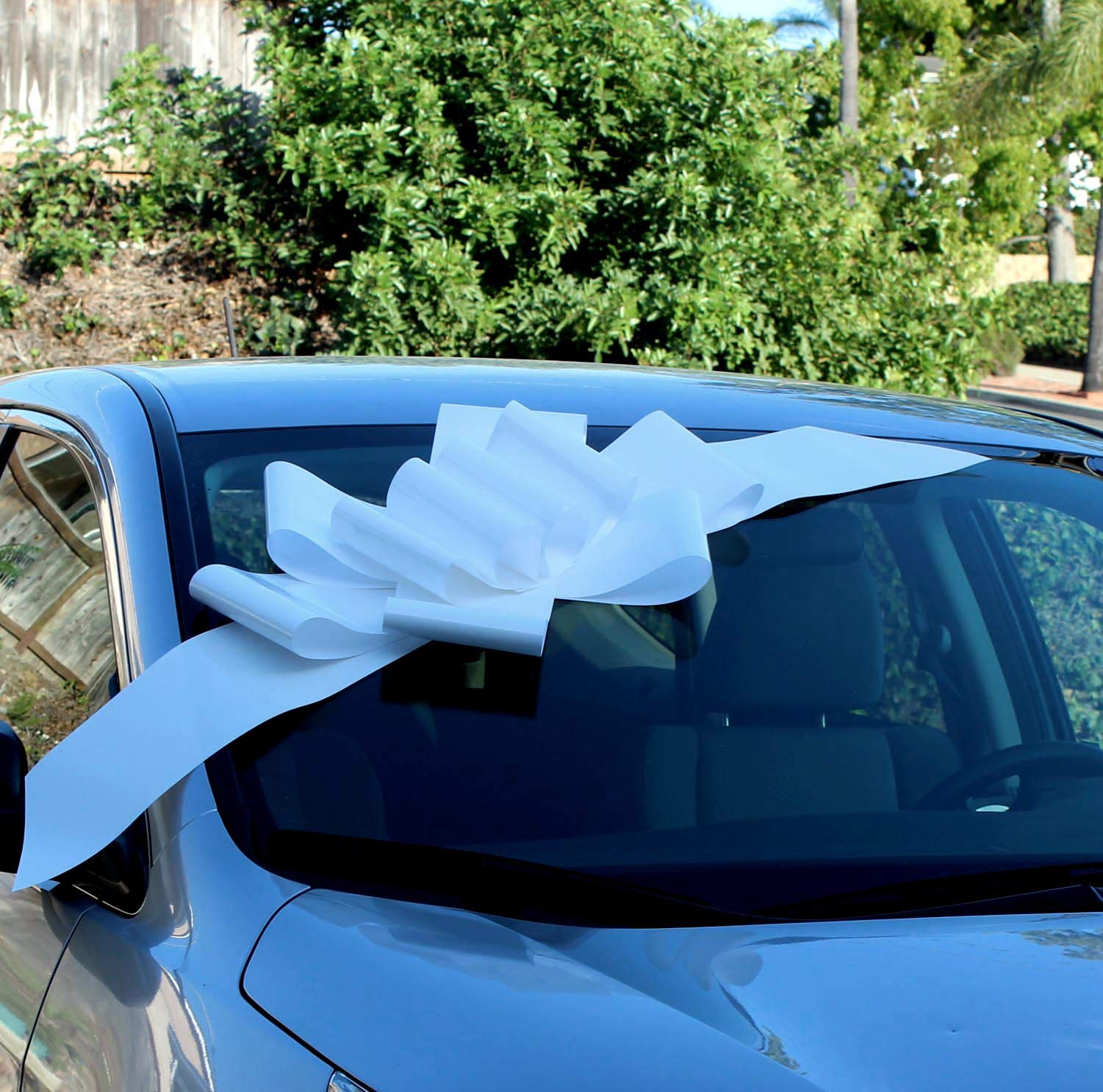 Big White Car Bow Ribbon - 25" Wide, Easter, Spring, Large Gift Decoration, Fully Assembled, Valentine's Day, Wedding, Birthday, Anniversary, Sweet 16