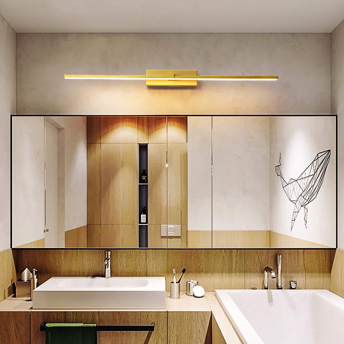 Lampada specchio bagno, Lampada specchio vintage LED, Lampada specchio LED quadri con interruttore tirante sulla testa della lampada girevole camera letto, Lampade lettura sul comodino del ristoran