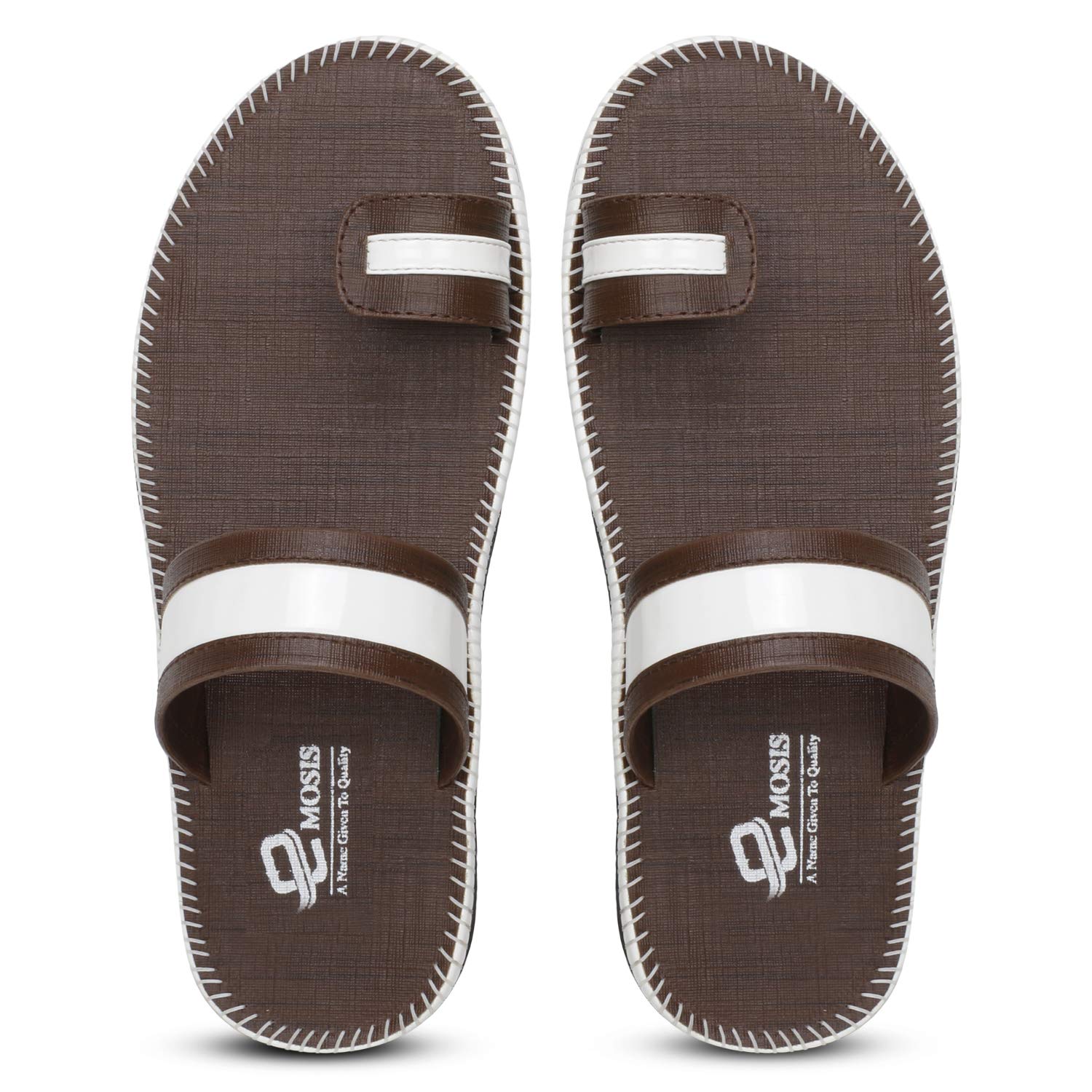 Emosis Mens Faux Leather Slipper - Flat Chappal cum Thong Sandal - For Daily Use Outdoor Indoor Formal Office Home Ethnic Casual Wear E0516 (Brown, numeric_7) (B09FHJZWXX) Amazon Price History, Amazon Price Tracker