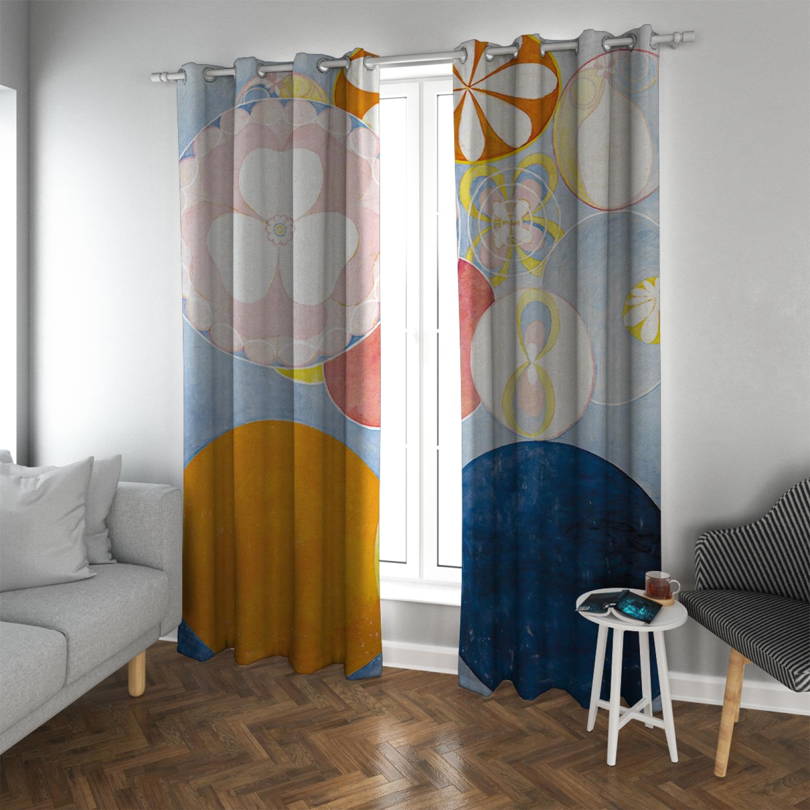 Acuarela Dibujos Animados Cortinas Impresas para bebé Guardería Dormitorio Dormitorio Lindo Ruido Reducción de Ruido Tratamientos de Ventana Cortinas Set 2 Paneles 168x229cm
