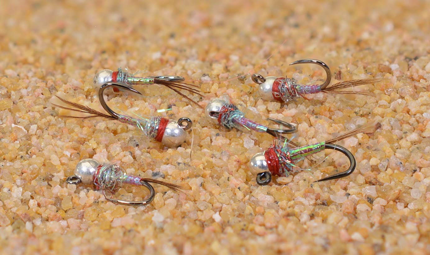 Tungsten Bead Rainbow Warrior Jig Fly - Euro Nymph - Hanak Hooks - 6ct Pack