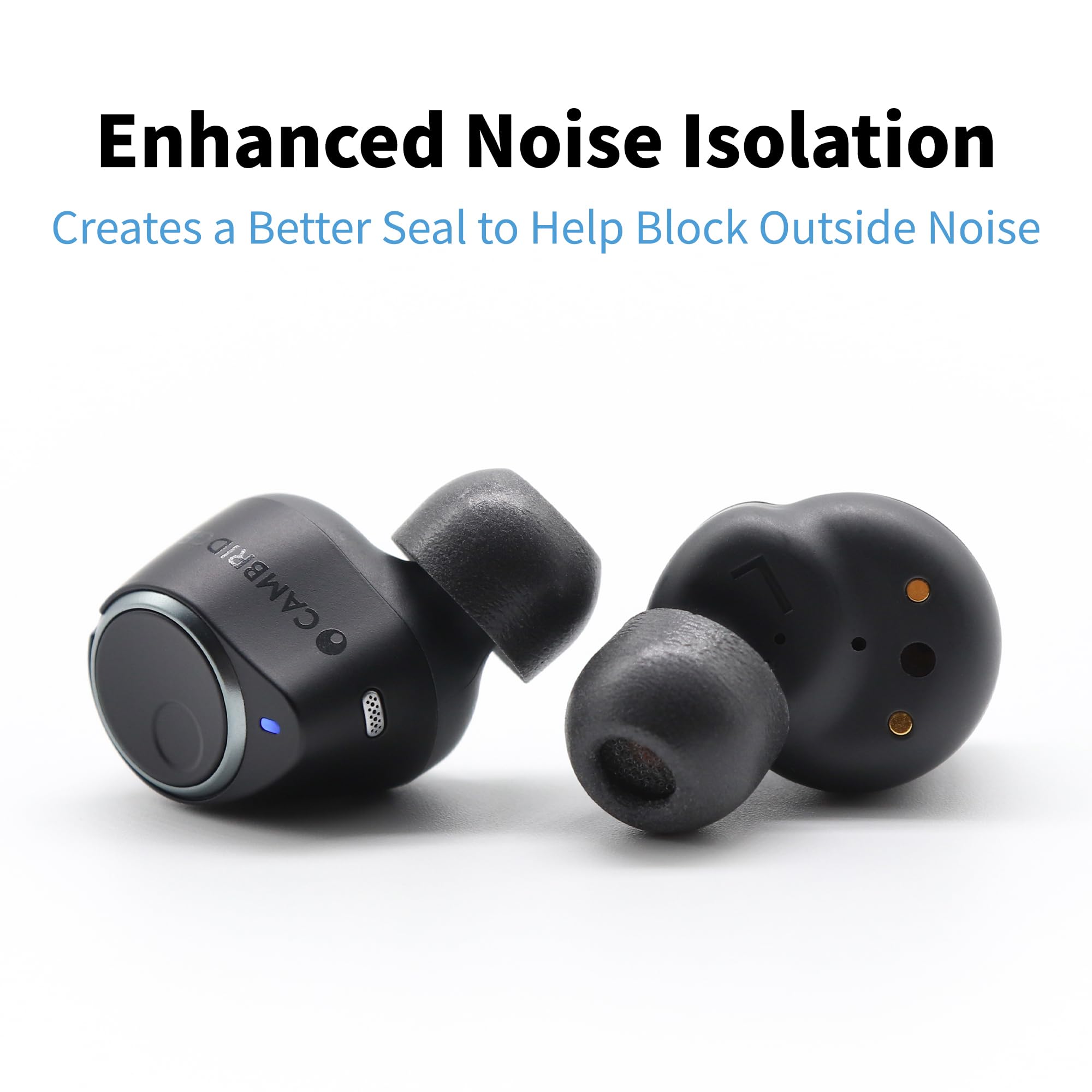 Comply TrueGrip MAX TW-170-A - Almohadillas de Espuma viscoelástica TrueGrip MAX para Bowers & Wilkins, Jabra, SteelSeries, TOZO, Soundcore | Máxima Comodidad, Ajuste Seguro, Aislamiento de Ruido