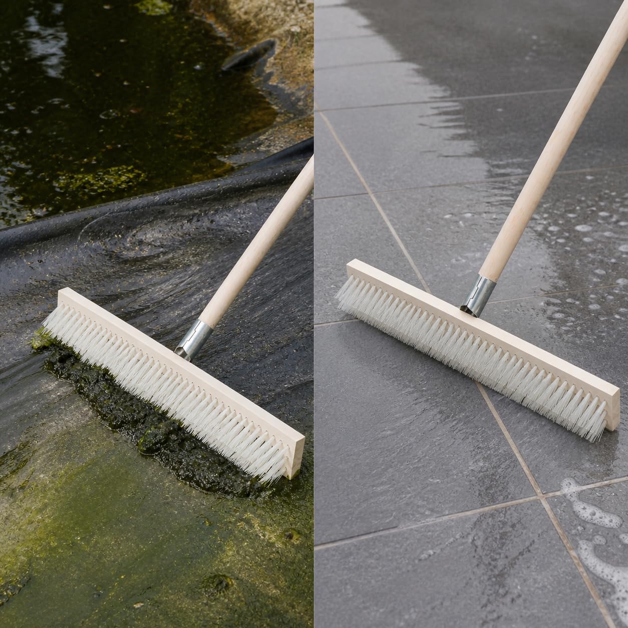 Brosse Nylon Dur, Bois Naturel; 40cm; Plastique