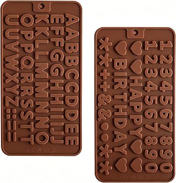 2 pcs Number Chocolate Molds and Letter Silicone Molds, kitchen utensils, cake cookies, ice cubes, chocolate resin candy making products