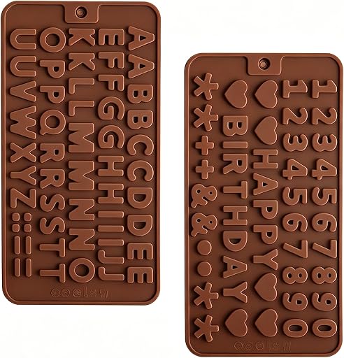 2 pcs Number Chocolate Molds and Letter Silicone Molds, kitchen utensils, cake cookies, ice cubes, chocolate resin candy making products