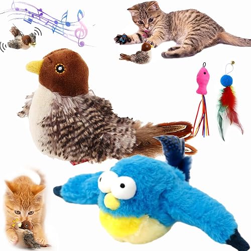 Qosneoun Pajaro para Gatos, Flappy Chase, Pajaro Volador Juguete para Gatos, Flappy Bird Cat Toy