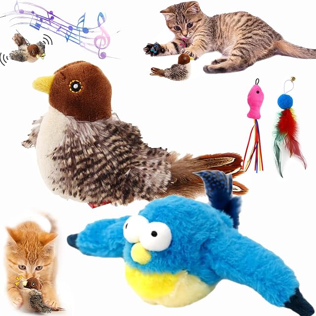 Qosneoun Pajaro para Gatos, Flappy Chase, Pajaro Volador Juguete para Gatos, Flappy Bird Cat Toy