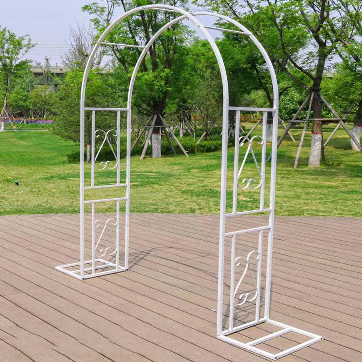 Arco de jardín de metal ajustable que evita la caída de plantas trepadoras