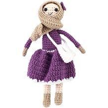 Crochet Hijab Doll, Cute Positive Muslim Crochet Doll Girl for Kid Muslim Gifts Bedtime Companion Toy Kid Birthday GiftPurple