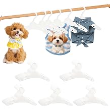 50 Pack Dog Clothes Hangers 7 Inch Non-Slip Pet Clothes Hangers Plastic Dog Clothing Hangers for Organizing Apparels Puppy Drying Racks for Small Pet Cat Dolls White