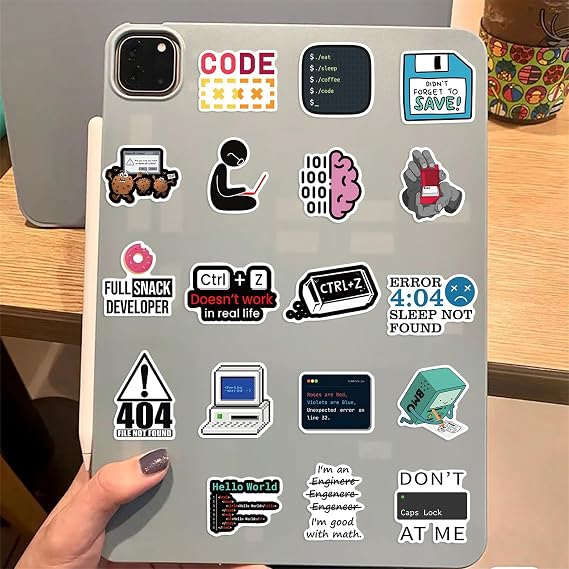 Programming Stickers,Gift for Developers Programmers Hackers Engineers,50Pcs Program Stickers for Laptop Computer Water Bottles Luggage Vinyl Waterproof Decals
