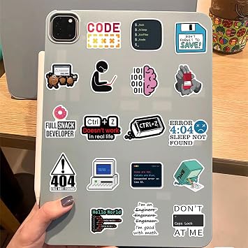Programming Stickers,Gift for Developers Programmers Hackers Engineers,50Pcs Program Stickers for Laptop Computer Water Bottles Luggage Vinyl Waterproof Decals