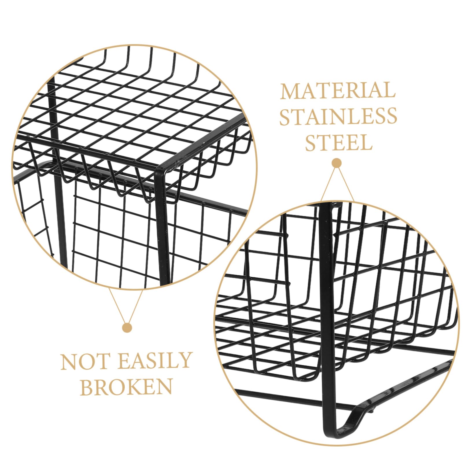 COLLBATH Organizador Extraíble de Hierro Negro de Dos Niveles para Lavabo | Diseño Ahorra Espacio, Apto para Cocina y Lavandería, Solución Robusta para Esenciales y Tocador