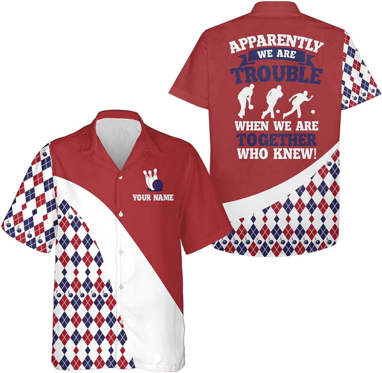 Personalized Bowling Shirts, Bowling Jerseys for Men, Hawaiian Shirt for Men, Custom Team Names Hawaiian