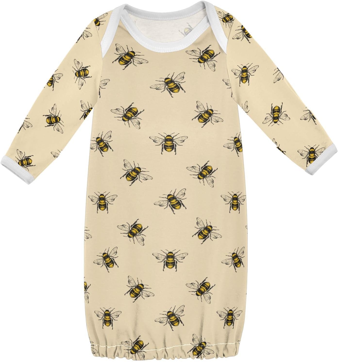 Baby Sleeper Gown for Newborn Girls Boys Long Sleeve Cotton Nightgown Clothes for Infant Home Coming 0-12 Months