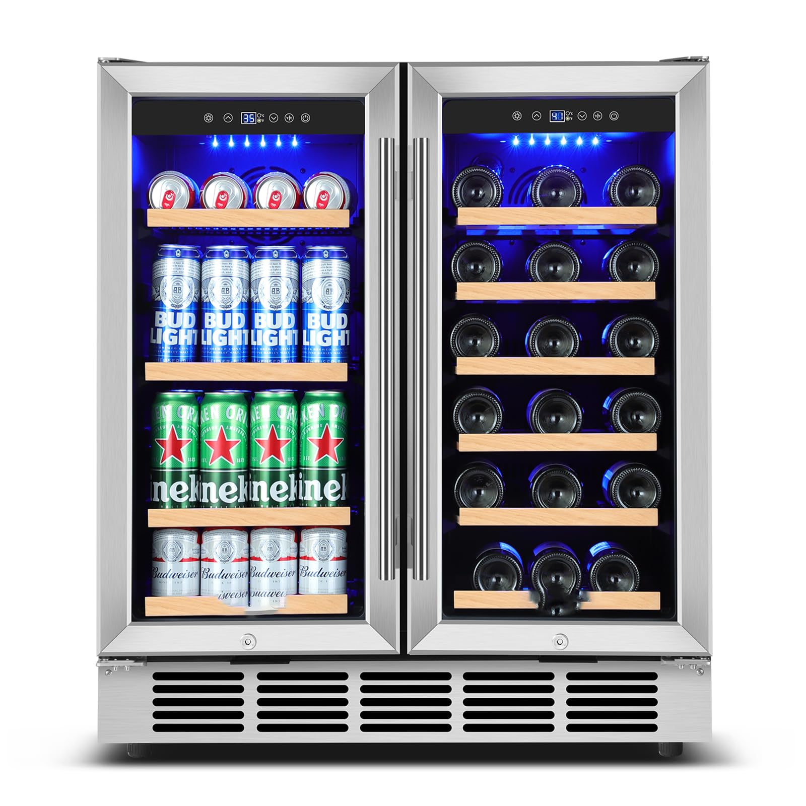 Gitikis 30 Inch Dual Zone Wine and Beverage Refrigerator Built-in