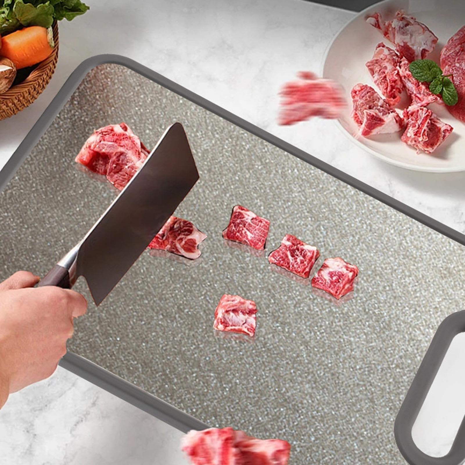 Planche à découper en titane 39,8 x 26,4 cm, planche à découper de qualité alimentaire pour camping | Accessoires de cuisine pour sushis, légumes, pâtisserie, pain, maison, restaurant, boucher, commercial